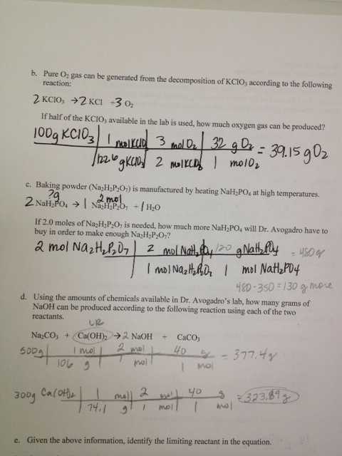 Stoichiometry Limiting Reagent Worksheet Answers with Teaching Transparency Worksheet Limiting Reactants Kidz Activities