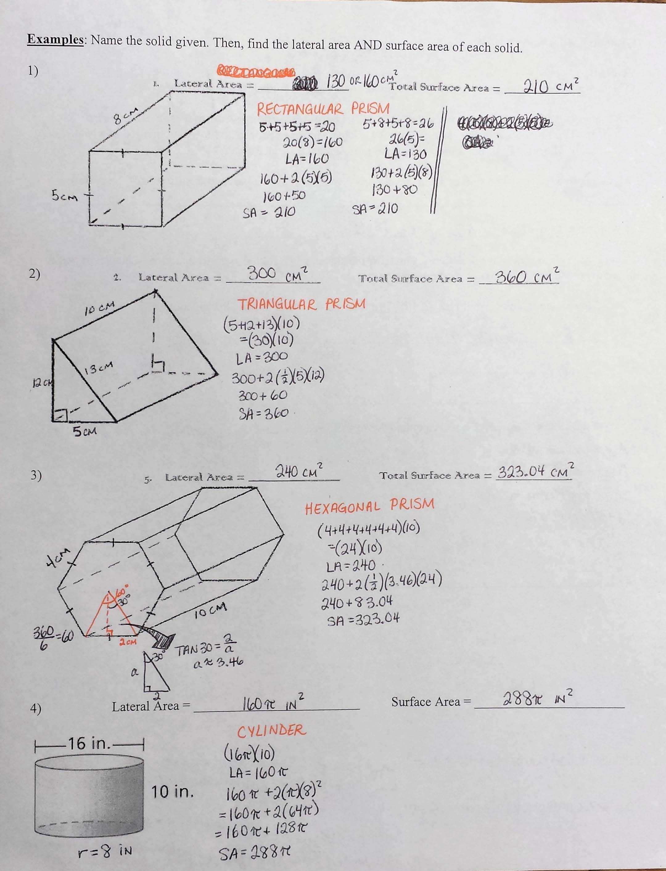 Surface area Of Prisms and Cylinders Worksheet Answers with Famous Download Learning Worksheets for Kindergarten Shapes Hexagon