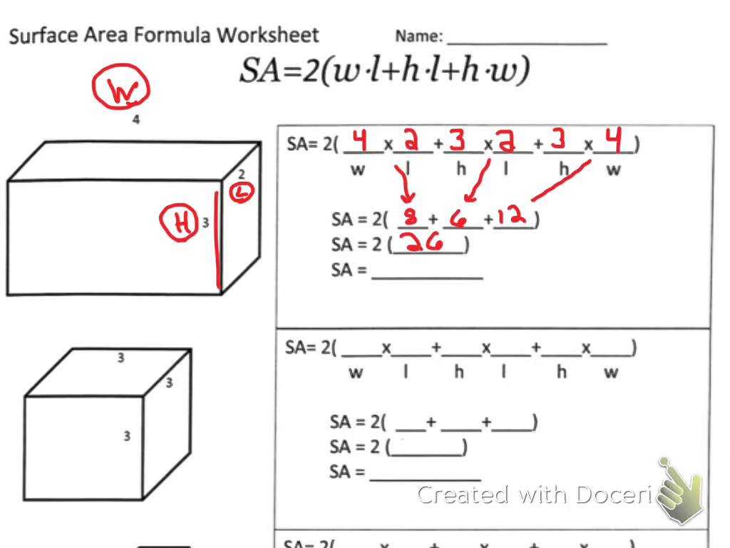 Surface area Of Prisms and Cylinders Worksheet with Surface area A Box Sport Inpiration Gallery