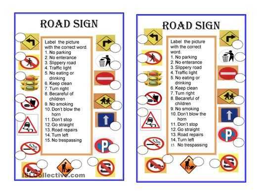 Survival Signs Worksheets with Road Signs Worksheet My Classes Pinterest