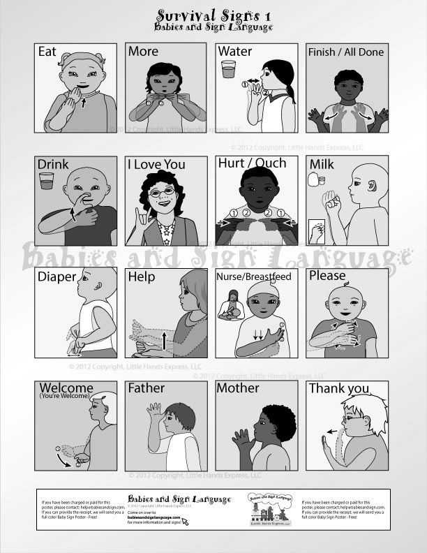 Survival Signs Worksheets with Survival Signs Baby Sign Language Children Pinterest