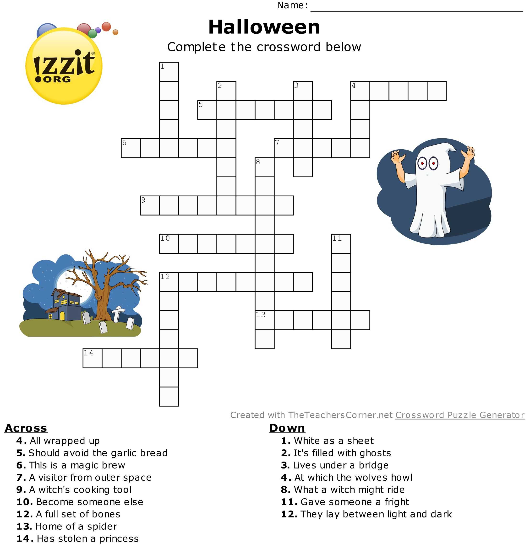 The Haunted History Of Halloween Worksheet Answers as Well as Crosswordn Puzzle Printable with Answers Worksheet Halloween