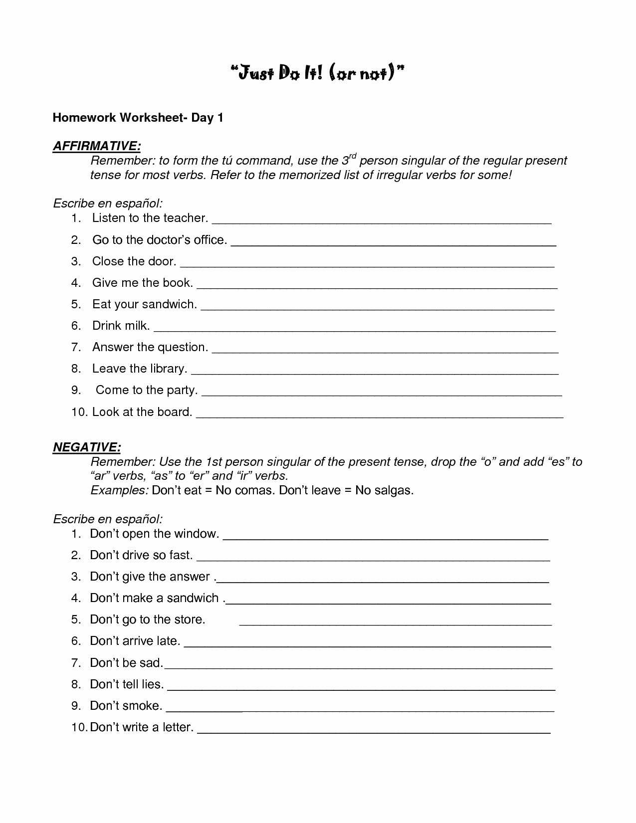 The Imperfect Tense In Spanish Worksheet Answer Key and Spanish Adjectives Worksheet Image Collections Worksheet for Kids