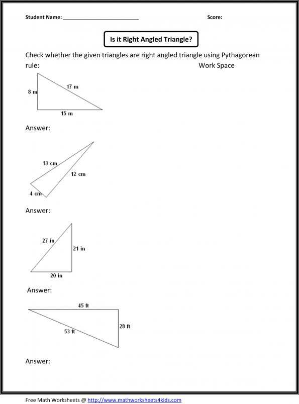 The Pythagorean theorem Worksheet Answers together with Grade 8 Math Worksheets Free Library and Maths with Answers