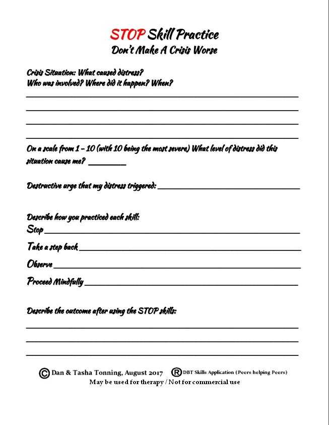 The Role Of Media Worksheet Also Dbt Stop Skills Practice Worksheet for