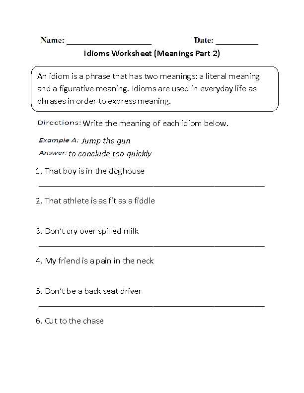 The Role Of Media Worksheet with Meanings Idioms Worksheet Part 2 Teaching Pinterest