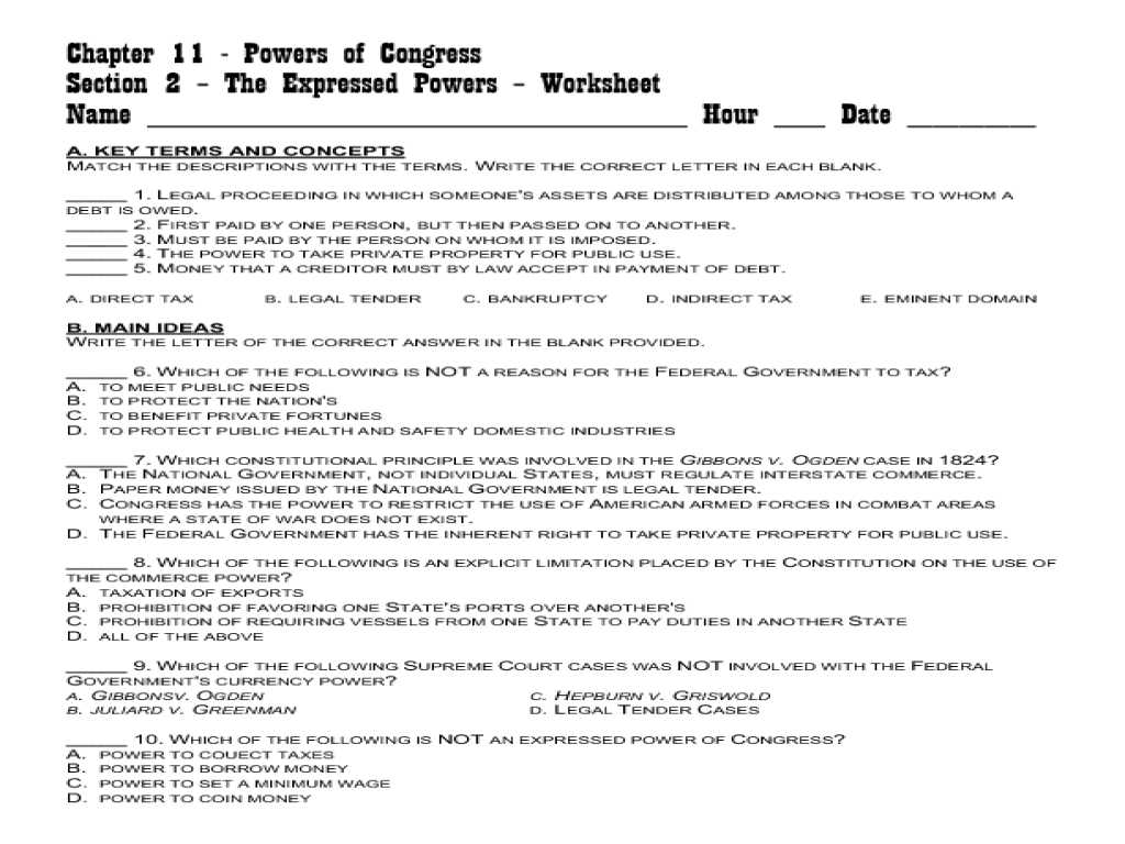 The Us Constitution Worksheet Answers Also Marbury V Madison 1803 Worksheet Answers Gallery Worksheet