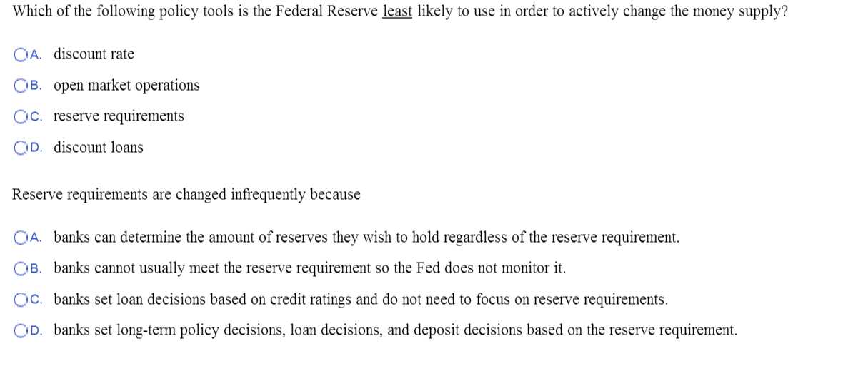 Tools Of the Federal Reserve Worksheet Answer Key Also solved Suppose the Required Reserve Ratio is and A Ba
