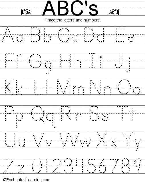 Tracing Worksheets for 3 Year Olds together with Writing Letters and Numbers