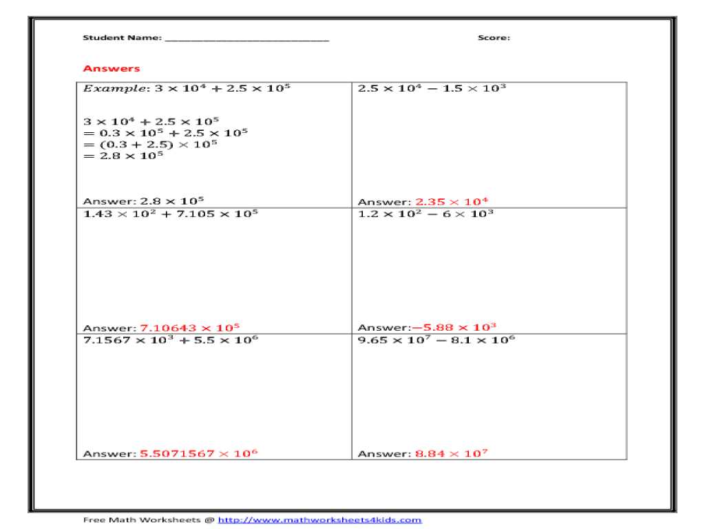 Transcription and Translation Worksheet Key Along with Kindergarten Scientific Notation Division Worksheet