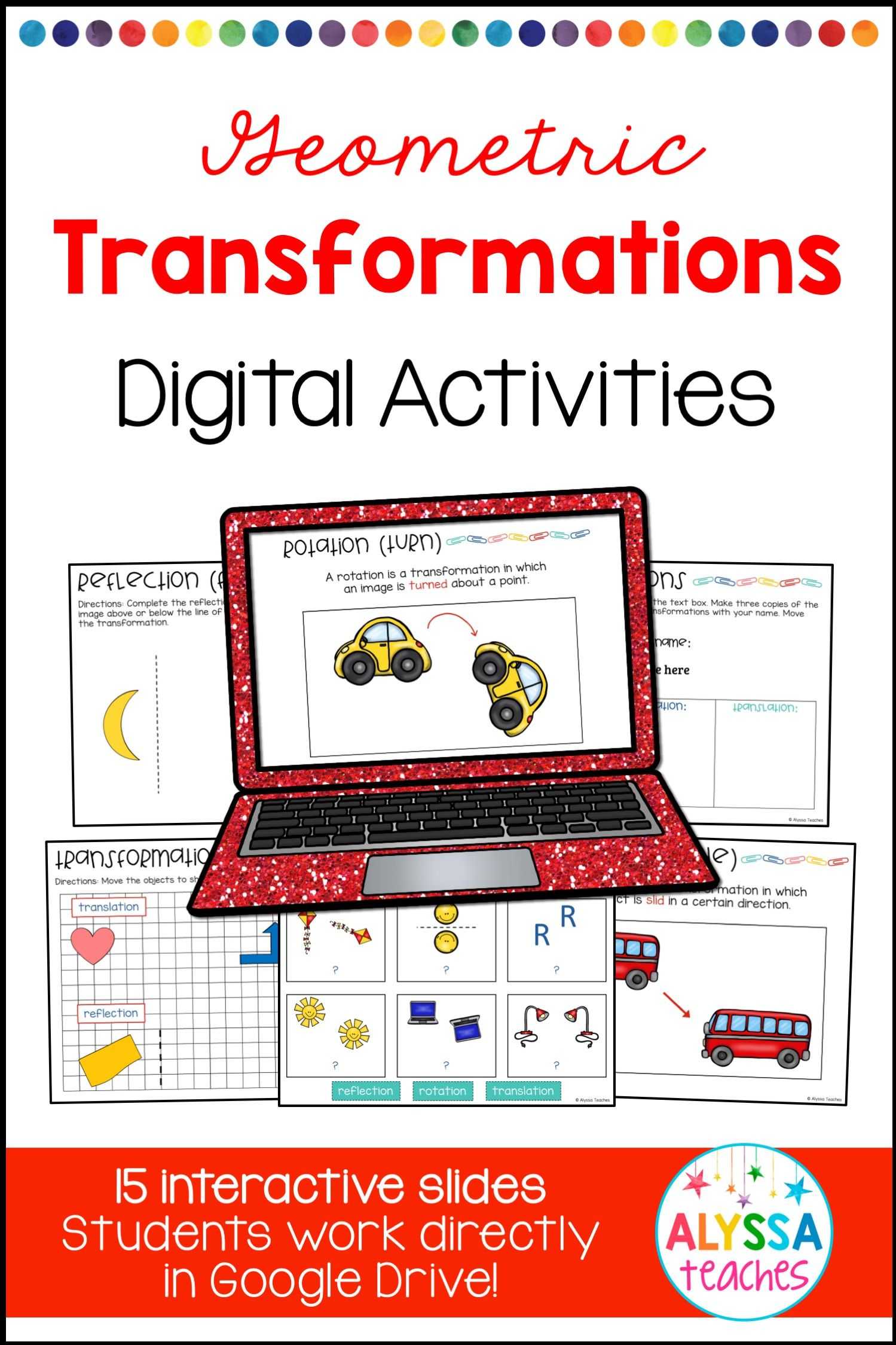 Translation and Reflection Worksheet Answers and Transformations Digital Activities