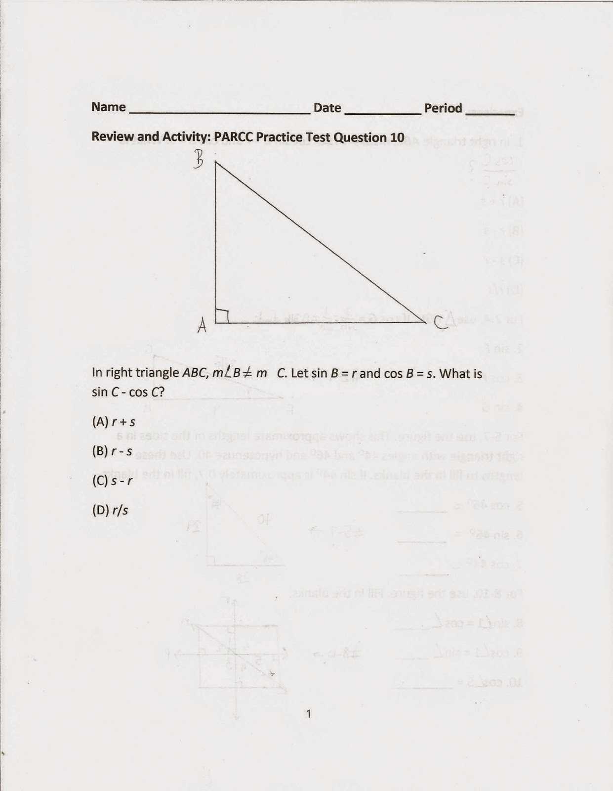 Triangle Angle Sum Worksheet Answer Key as Well as Geometry Mon Core Style April 2015