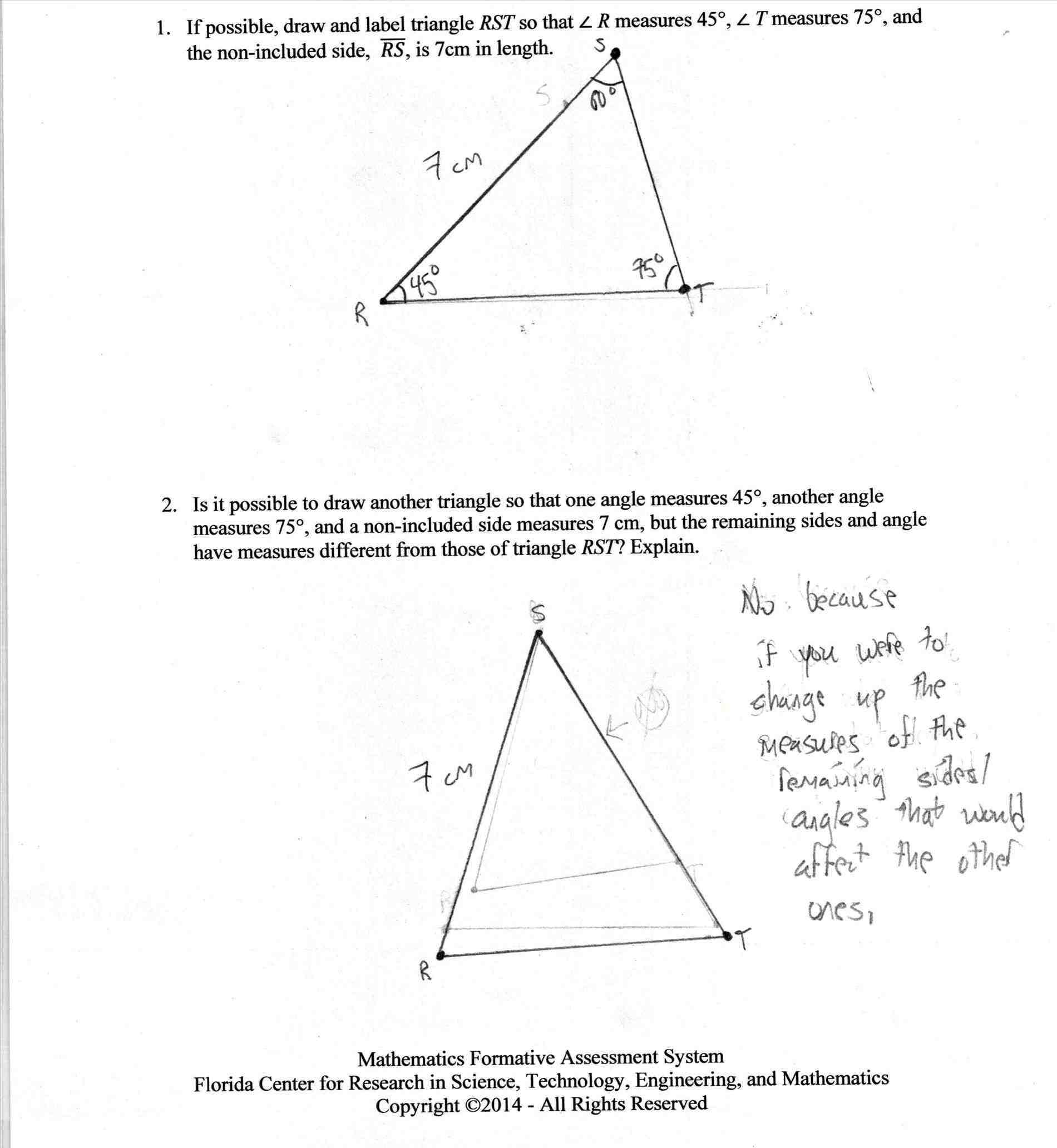 Triangle Angle Sum Worksheet Answer Key together with Measuring Triangle Angles Worksheet Gallery Worksheet for Kids In