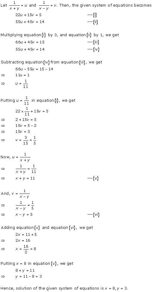 Two Variable Equations Worksheet with Pair Of Linear Equations In Two Variables Class 10 solutions