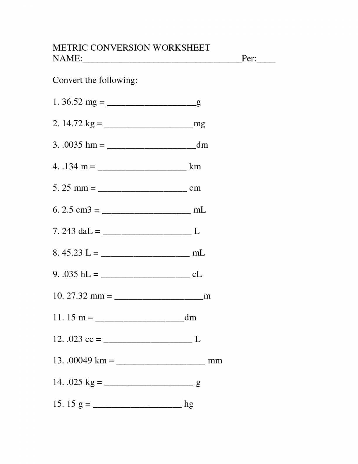 Unit Conversion Worksheet Pdf together with Math Worksheets Converting Unites Worksheet the Metric Conversion