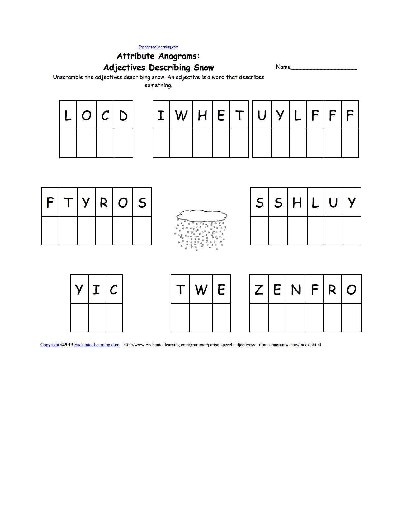 Unscramble Words Worksheets Pdf and Weather Related Activities at Enchantedlearning