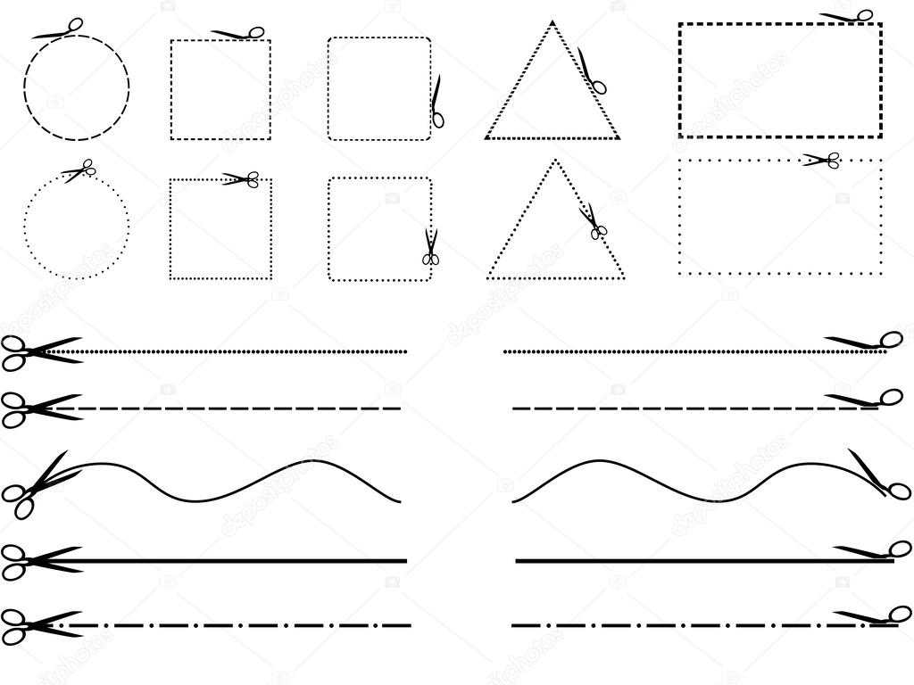 Vector Components Worksheet as Well as Scissors Cutting Shapes and Lines Stock Vector Alexghidan8