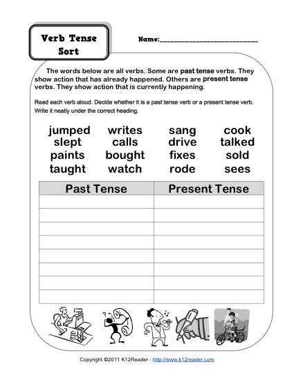 Verb Worksheets 2nd Grade or Agreeable Worksheets Verbs In Past Tense Verb Tense Worksheet for