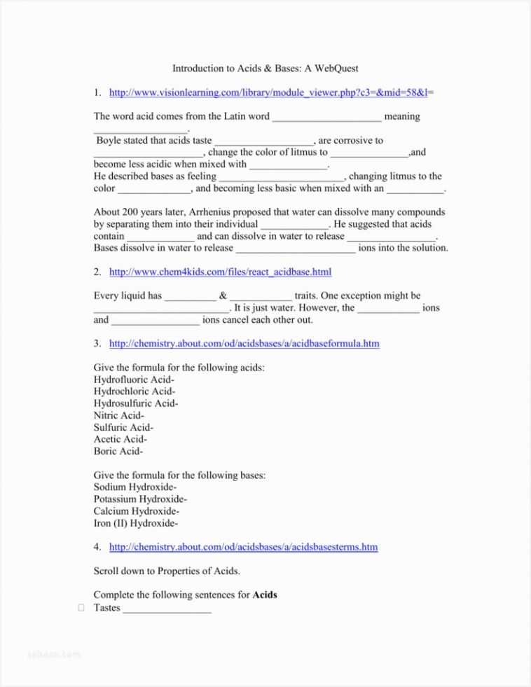 Water Water Everywhere Worksheet Answers and Introduction to Acids and Bases Worksheet Worksheet Math