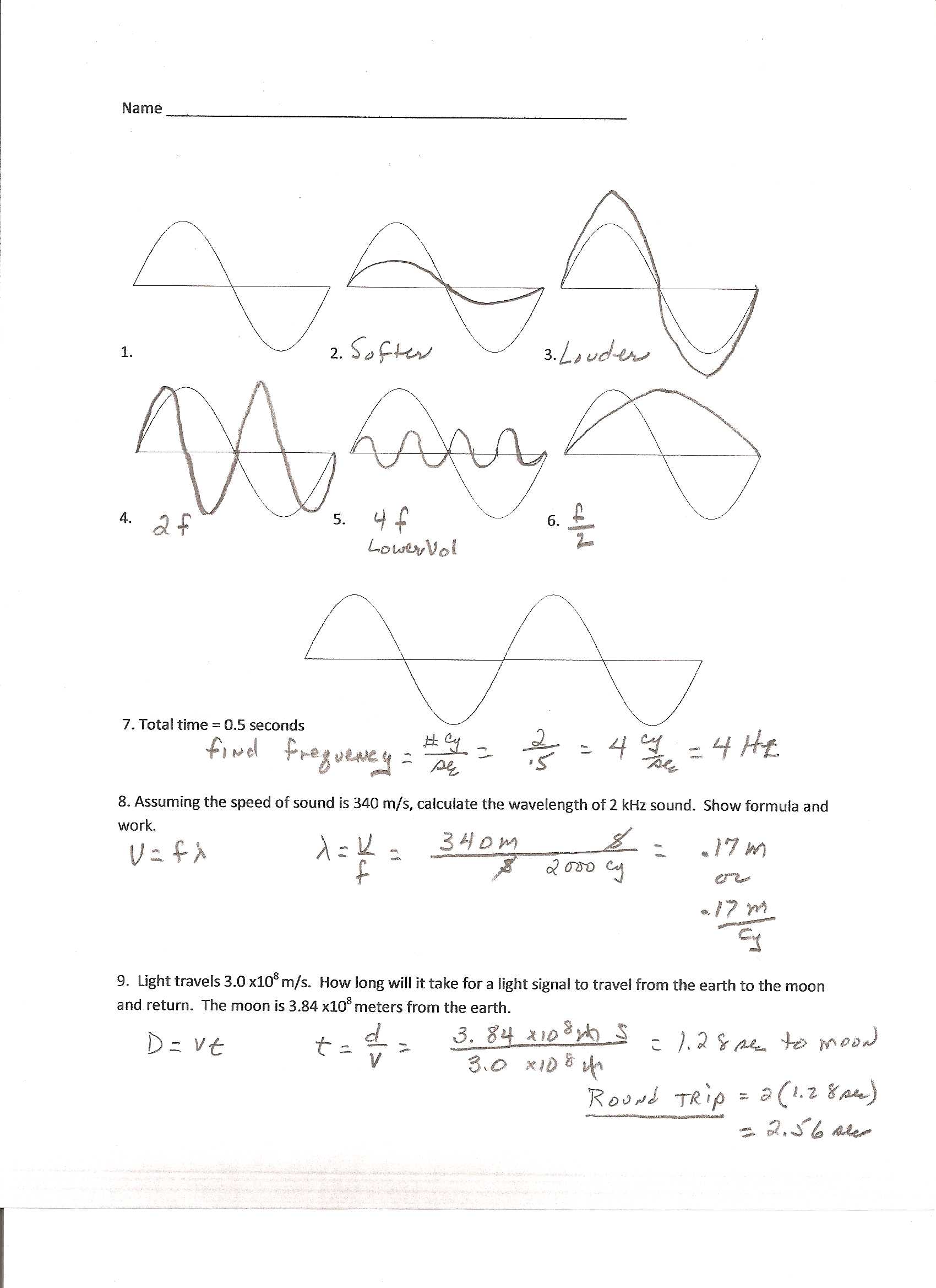 Wave Equation Worksheet Answer Key and Conservation Momentum Worksheet Answers Chapter 8 the Best