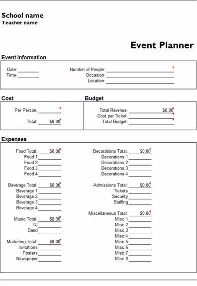 Wedding Planning Worksheets Also event Bud Template Bud Worksheet Template event Bud