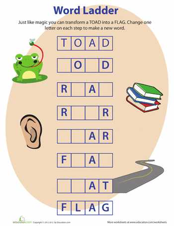 Word Ladder Worksheets for Middle School Along with Word Ladder