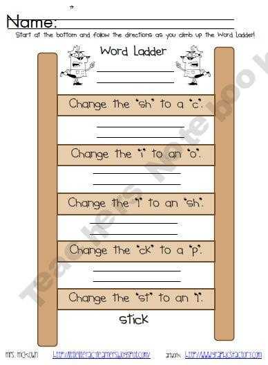 Word Ladder Worksheets for Middle School and 15 Best Word Ladders Images On Pinterest