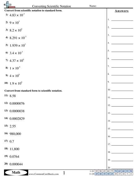 Worksheet 2 Scientific Notation Answers or Scientific Notation Biology Worksheet Kidz Activities