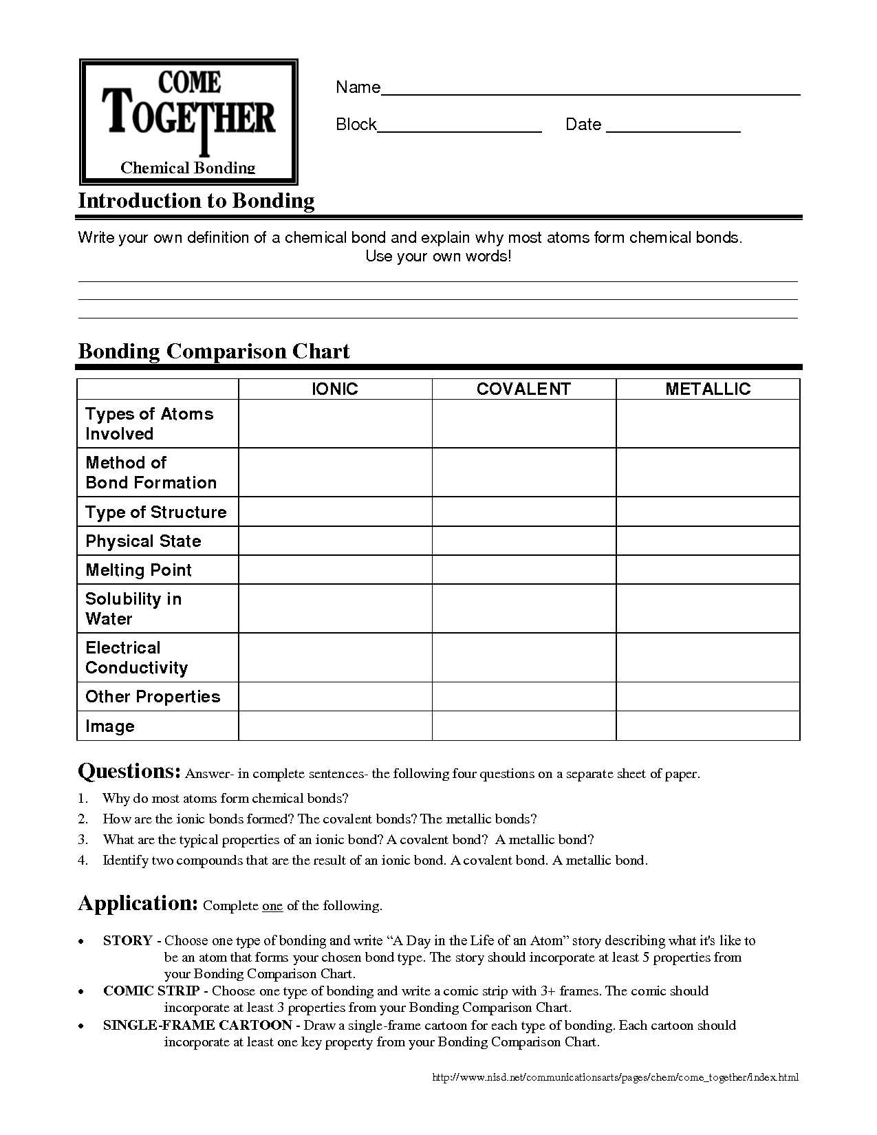 Worksheet Chemical Bonding Ionic and Covalent Answers or Chemical Bonds Ionic Bonds Worksheet Answers Image Collections