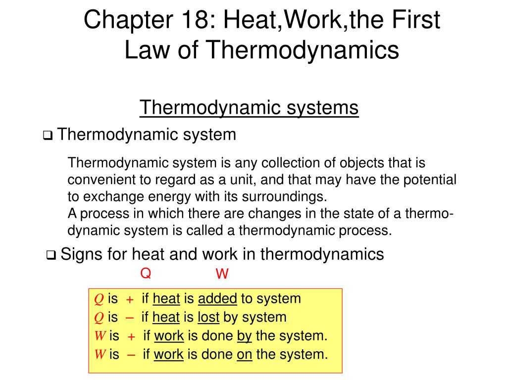 Worksheet Heat and Heat Calculations or Ppt Chapter 18 Heatworkthe First Law Of thermodynamics