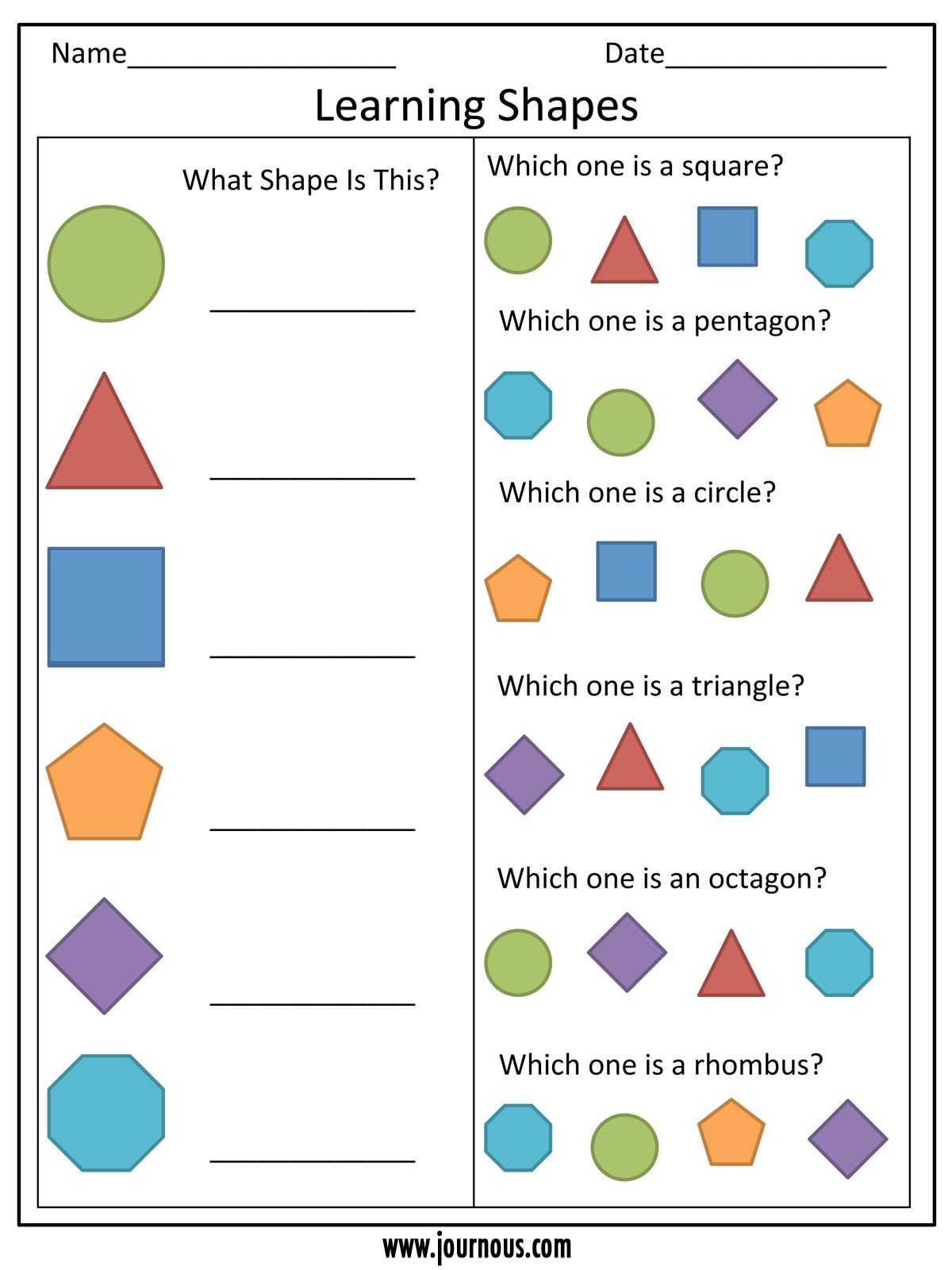 Worksheets for Children Along with Preschool Worksheet Learning Shapes
