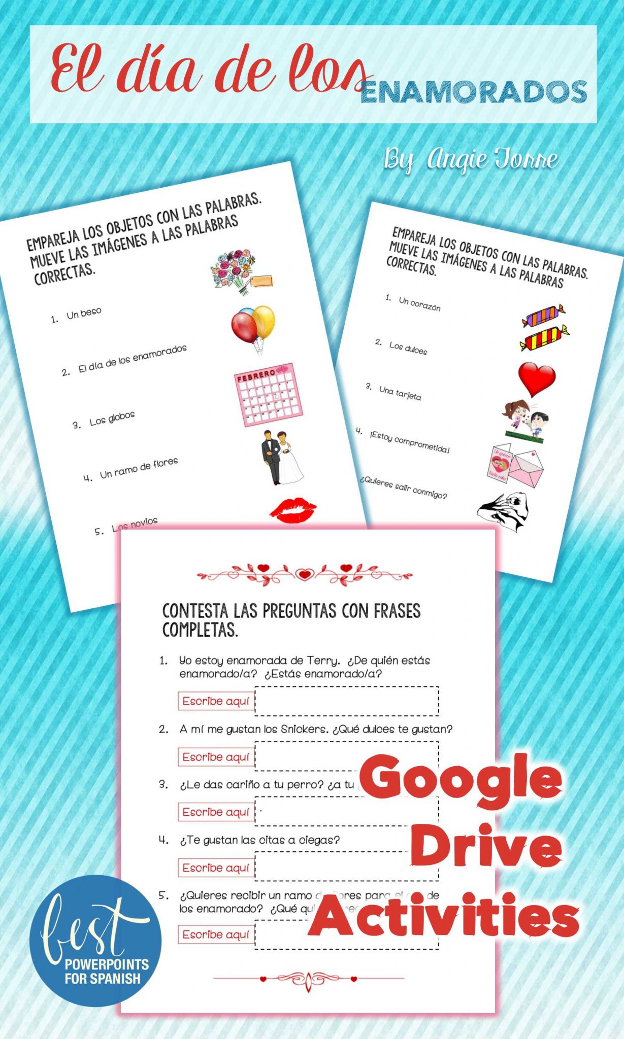 Writing Complete Sentences Worksheets Along with Spanish Google Drive Activities Valentine S Day Vocabulary San