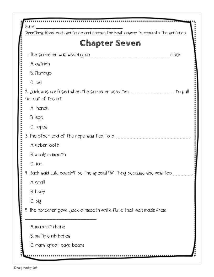 1st Grade Reading Comprehension Worksheets Multiple Choice with Sunset Of the Sabertooth A Guided Reading Activity Lesson