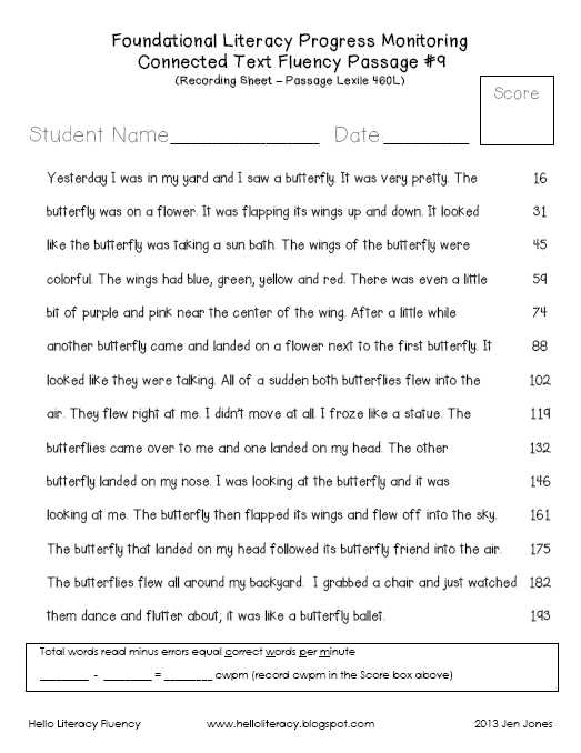 3rd Grade Reading Comprehension Worksheets Multiple Choice Pdf as Well as New 60 Hello Literacy Fluency Passages All Lexile