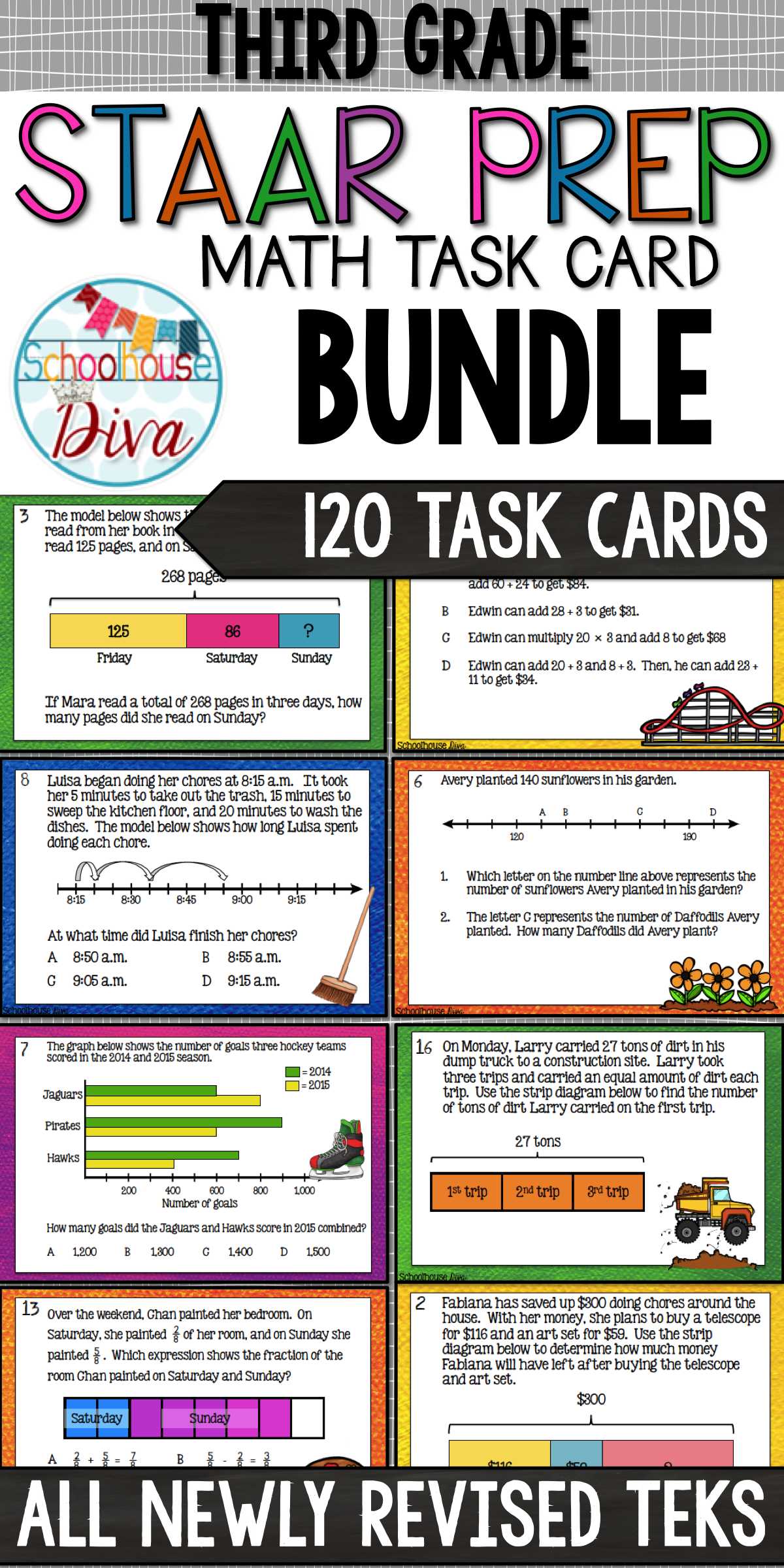3rd Grade Reading Staar Test Practice Worksheets together with 3rd Grade Math Teks Task Card Bundle Pinterest