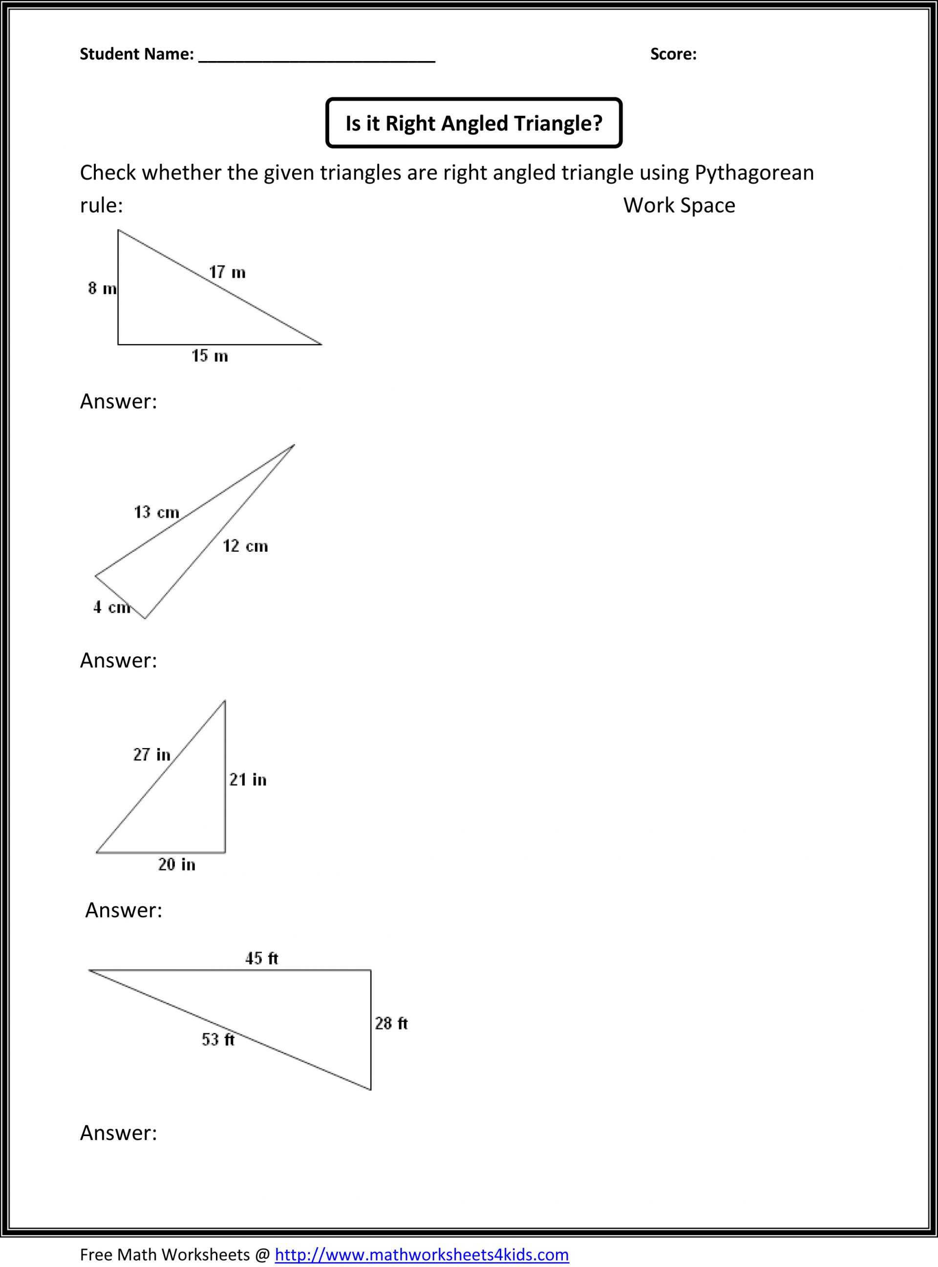 7th Grade Common Core Math Worksheets with Answer Key Along with Collection Of Math Worksheets for Grade 8 Geometry