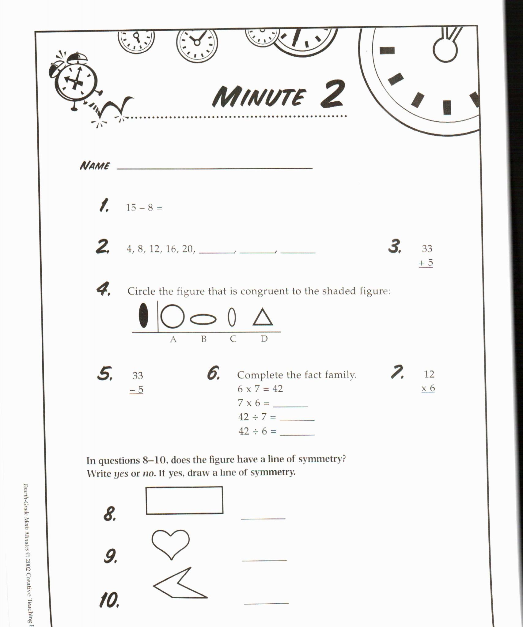 7th Grade Math Worksheets and Answer Key together with 10 Lovely 3rd Grade Math Worksheets