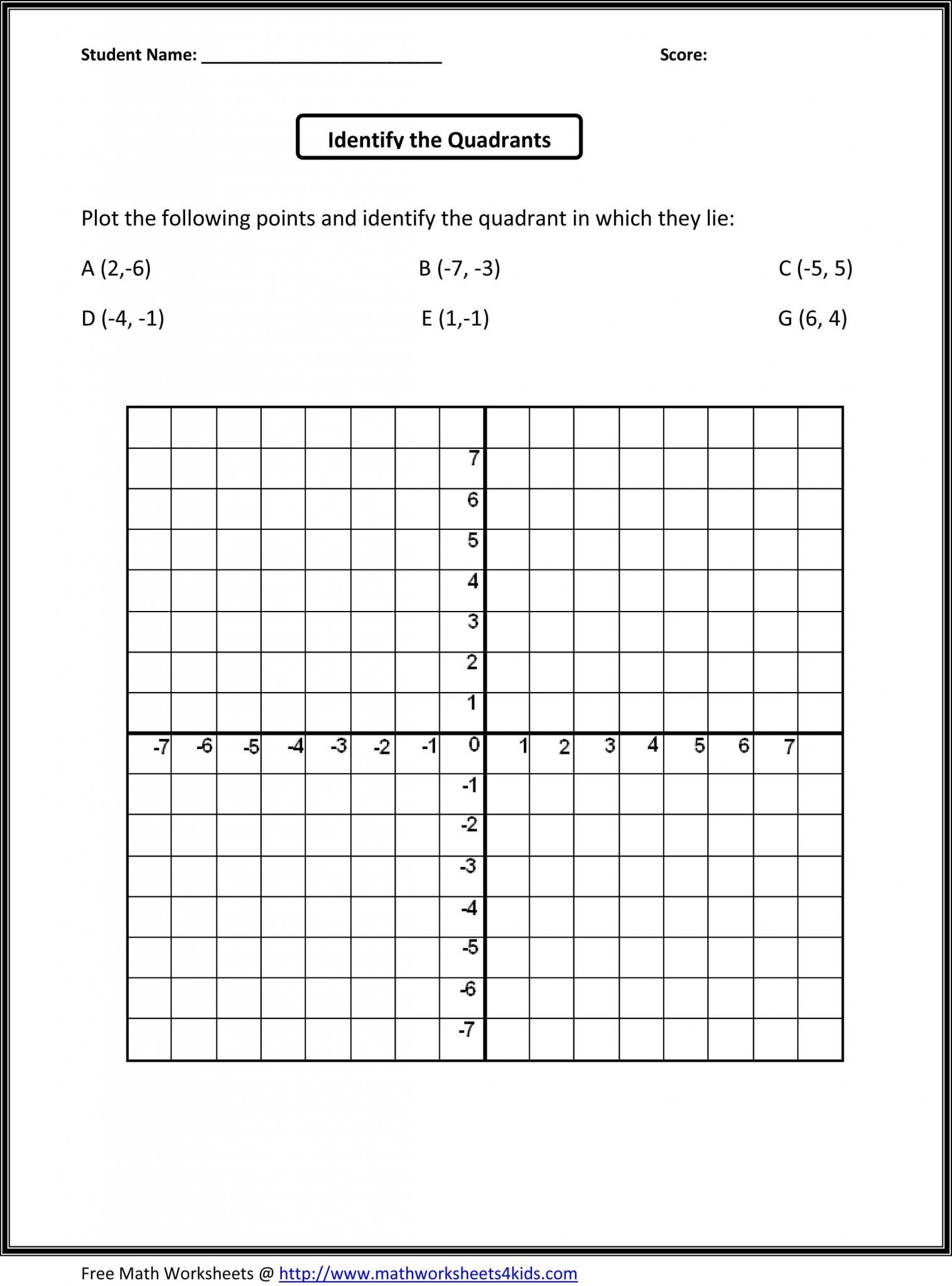 7th Grade Math Worksheets and Answer Key together with Fun Math Worksheets Plotting Points New 5th Grade Math Worksheet