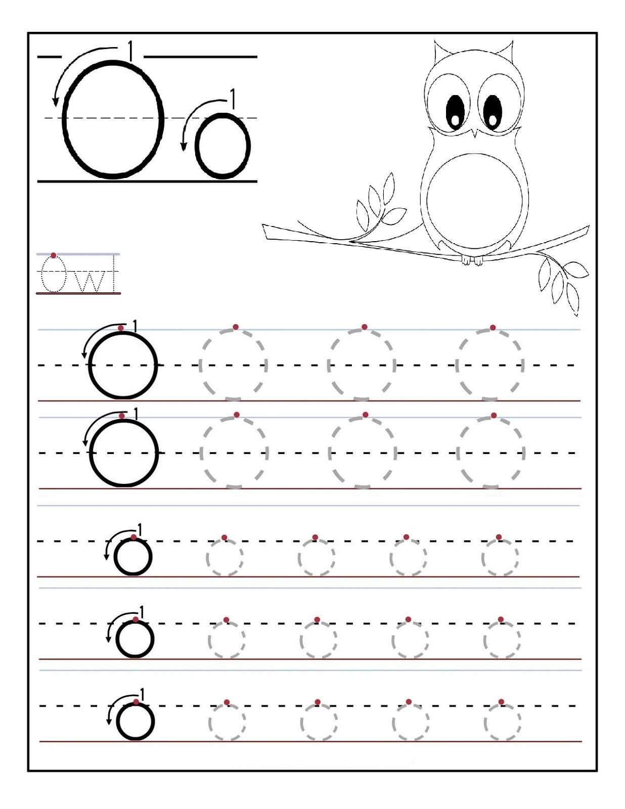 Alphabet Tracing Worksheets for 3 Year Olds or Letter O Worksheets for Preschool Activity Shel…