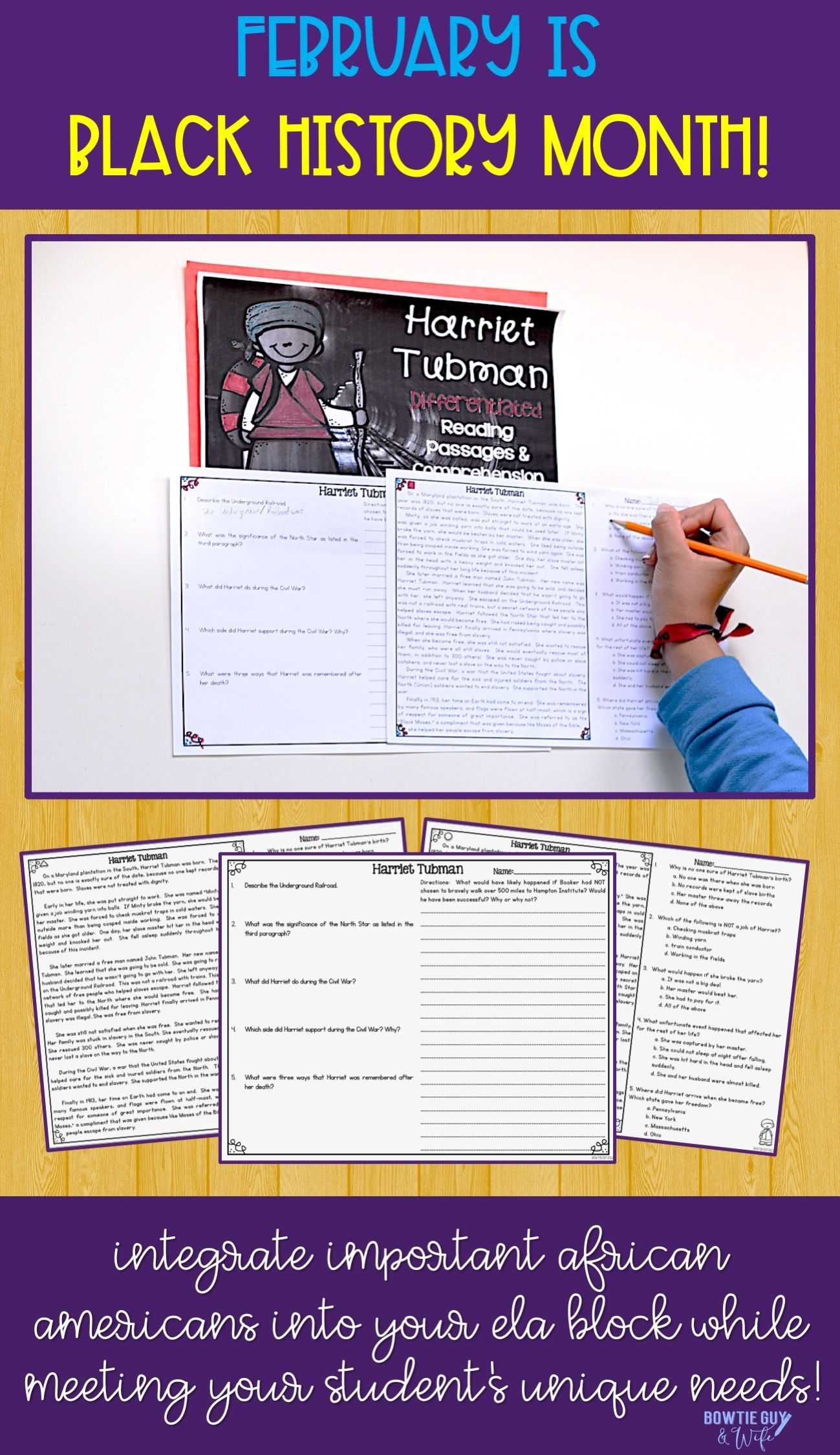 American Civil War Reading Comprehension Worksheet Answers Along with Black History Month Differentiated Reading Passages No Prep Leveled