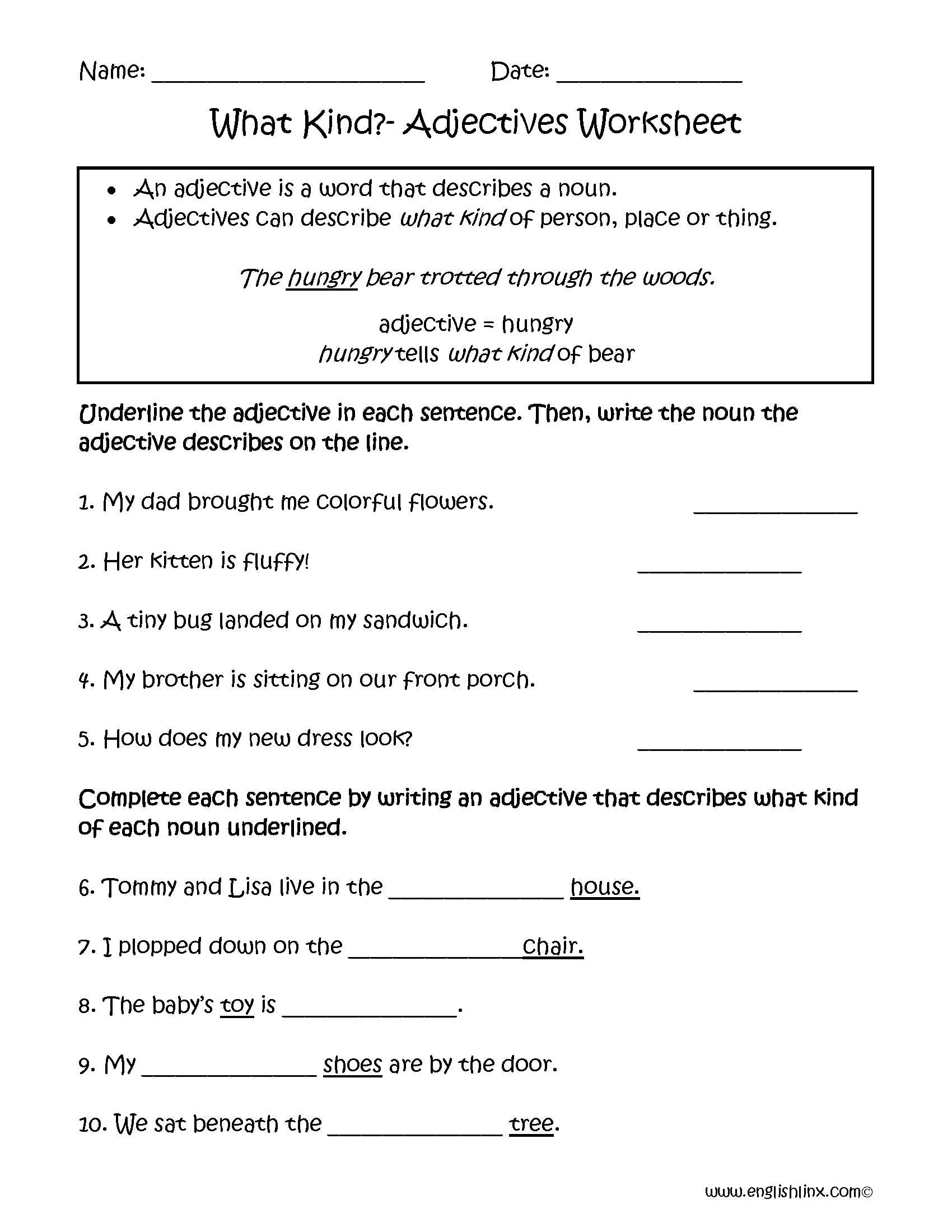 Analyzing Graphs Worksheet Also What Kind Adjectives Worksheets