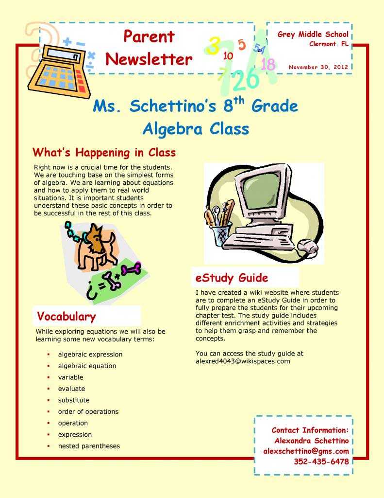 Anticipation Guide Worksheet Answers with Parent Newsletter Estudy Guide