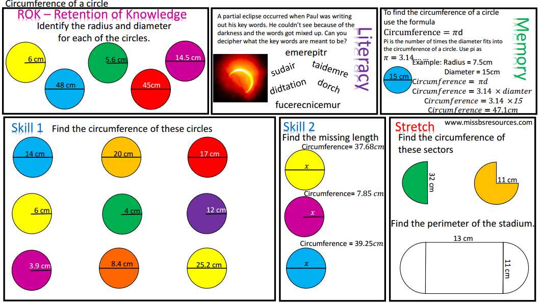 Area and Circumference Of A Circle Worksheet Also Worksheets