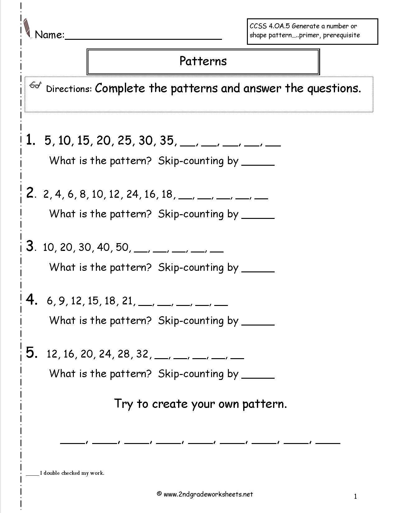 Arithmetic Sequence Worksheet Pdf together with Collection Of Second Grade Math Worksheets Number Patterns