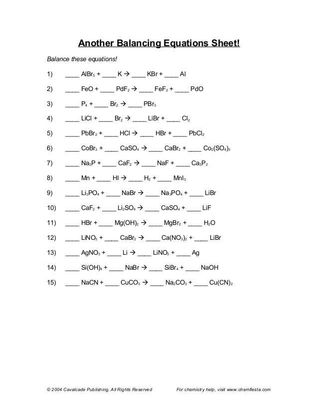 Balancing Act Worksheet Answers Along with Balancing Equations Questions and Answers