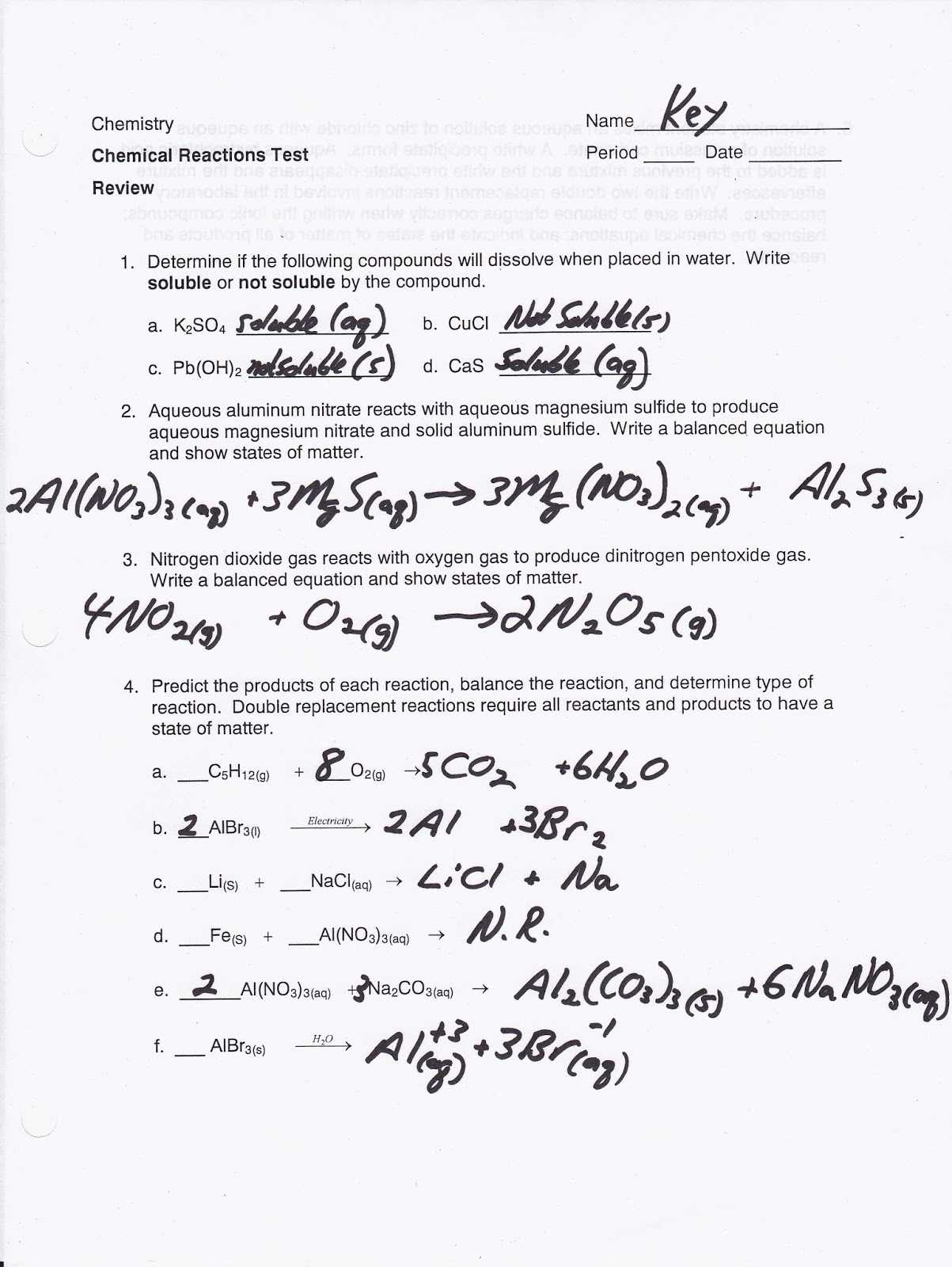 Balancing Chemical Equations Practice Worksheet with Answers as Well as Predicting Products Chemical Reactions Worksheet Answer Key