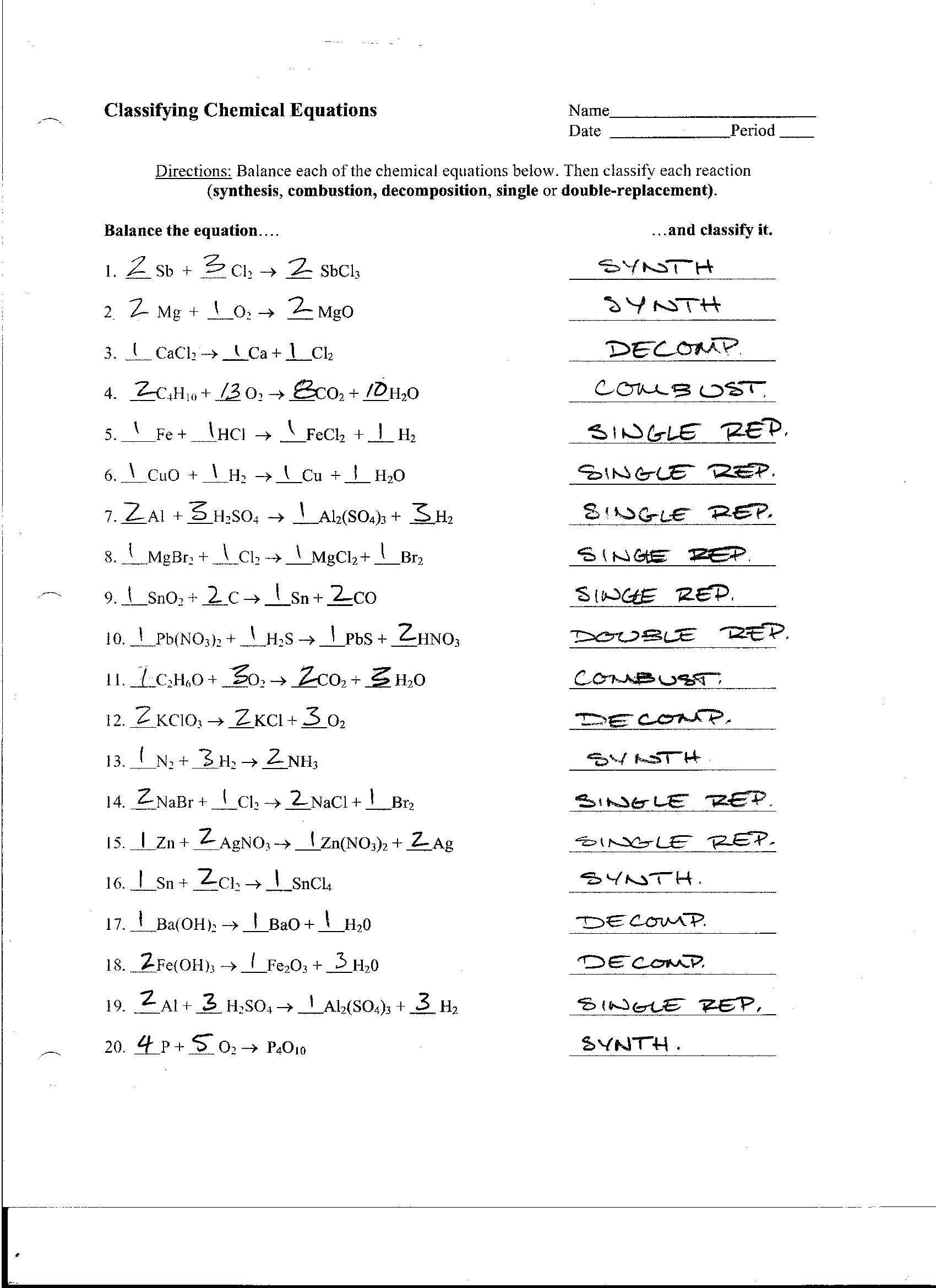 Balancing Chemical Equations Worksheet Answer Key and Nuclear Reactions Worksheet Choice Image Worksheet for Kids Maths