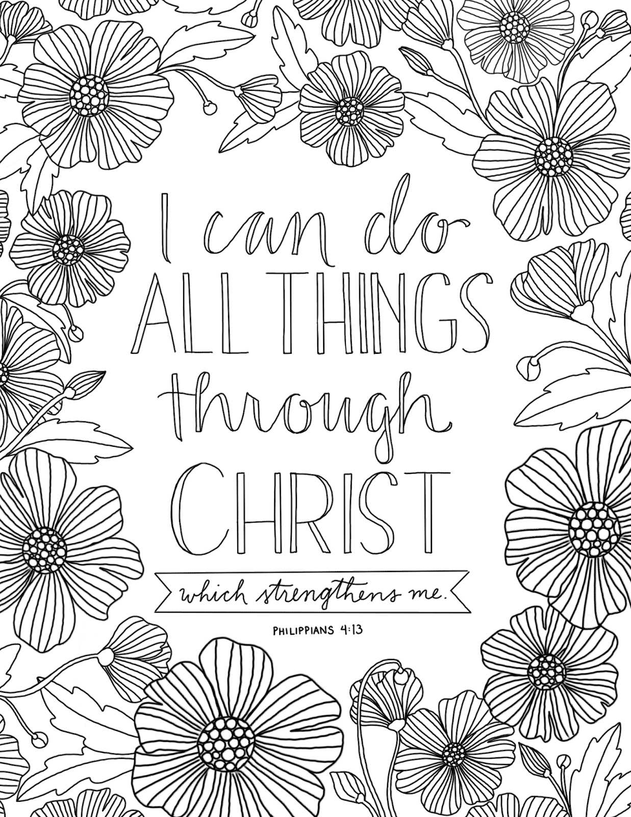 Bible Worksheets for Adults Also Just What I Squeeze In All Things Through Christ Coloring Page