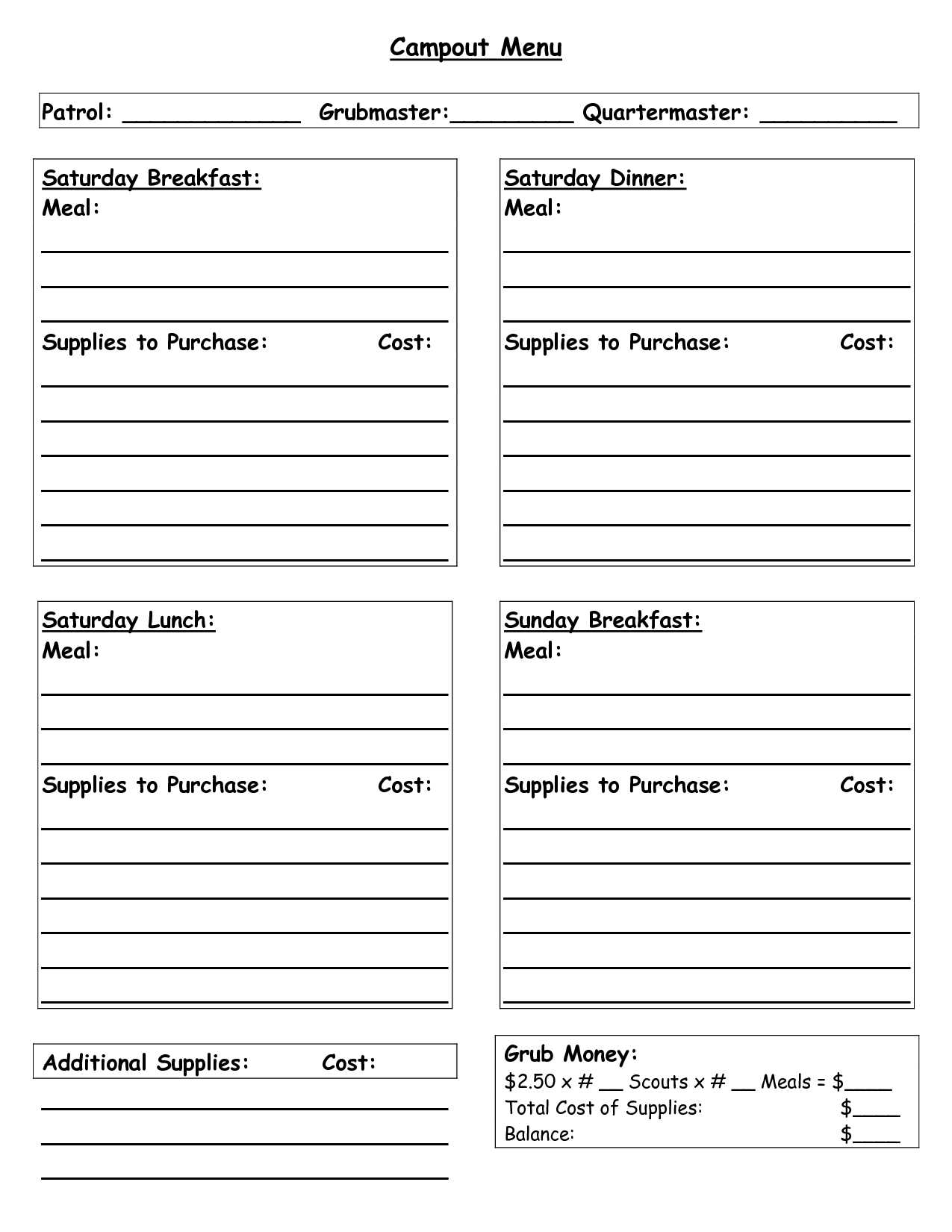 Boy Scout Cooking Merit Badge Worksheet with Boyt Bud Worksheet Personal Management Spreadsheet Troop Template