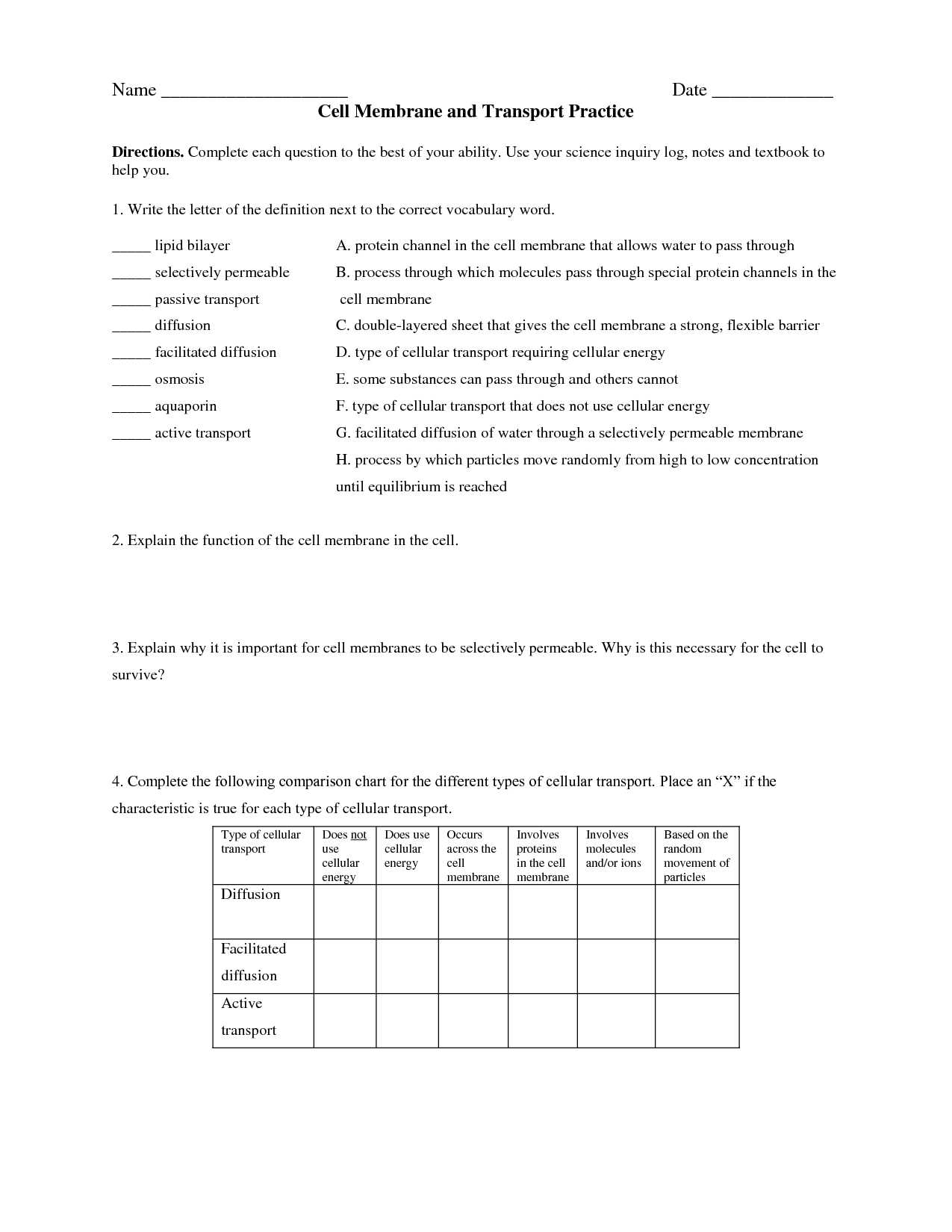 Cellular Transport Worksheet Answer Key with 32 tonicity and Osmosis Worksheet Cell Membrane and tonicity
